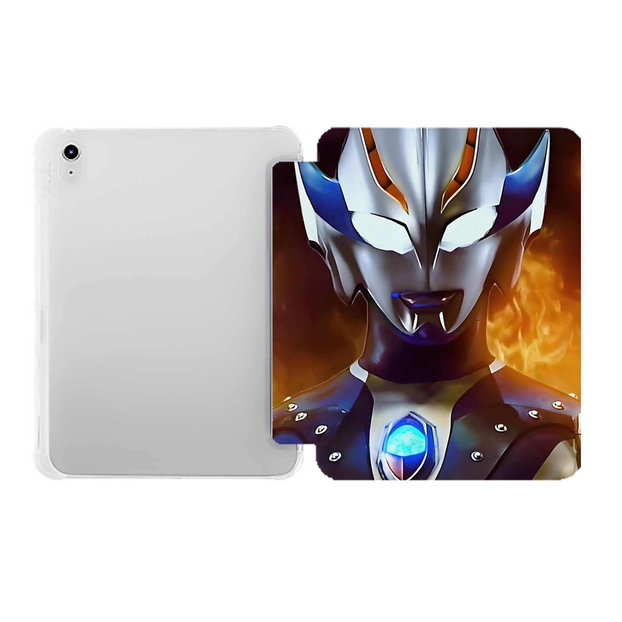 （画像用） ウルトラマン Ultraman IPad ケース ペン収納付き 三つ折りスタンド PUレザー×シリコン 対応機種9.5/10.5/10.9インチ